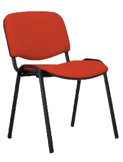 ANCONA N židle konferenční, kostra černá, látka oranžová