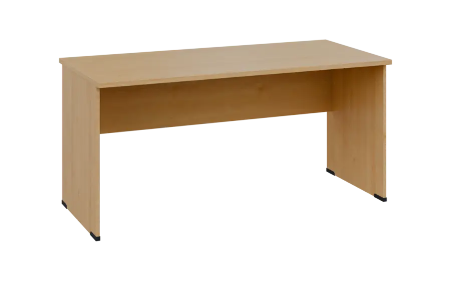 OPL 27 - 16 stůl kancelářský, dřevěná podnož, deska 25 mm, široký 1600 mm, javor horský