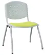 ARIZONA - ST židle konferenční, kostra stříbrná, perforovaný opěrák, koženka zelená