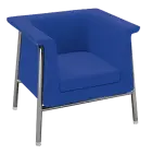 BARCELONA - 1, křeslo, čalouněné, látka, SUE 7 modrá, podnož chrom