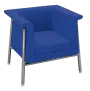 BARCELONA - 1, křeslo, čalouněné, látka, SUE 7 modrá, podnož chrom