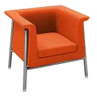 BARCELONA - 1, křeslo, čalouněné, látka, BONDAI BN 3012 oranžová, podnož chrom