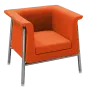 BARCELONA - 1, křeslo, čalouněné, látka, BONDAI BN 3012 oranžová, podnož chrom