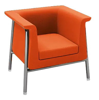BARCELONA - 1, křeslo, čalouněné, látka, BONDAI BN 3012 oranžová, podnož chrom