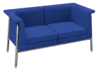 BARCELONA - 2, sedací souprava, látka, SUE 7 modrá, podnož chrom