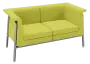 BARCELONA - 2, sedací souprava, koženka, AN 079 citrónově zelená, podnož chrom