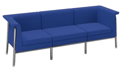 BARCELONA - 3, sedací souprava, látka, SUE 7 modrá, podnož chrom