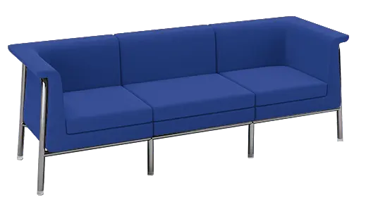 BARCELONA - 3, sedací souprava, látka, SUE 7 modrá, podnož chrom