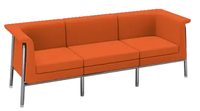 BARCELONA - 3, sedací souprava, látka, BONDAI BN 3012 oranžová, podnož chrom