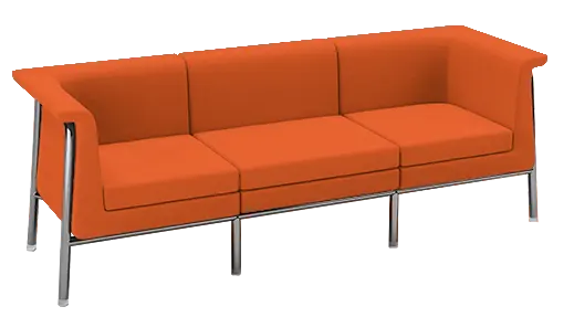 BARCELONA - 3, sedací souprava, látka, BONDAI BN 3012 oranžová, podnož chrom