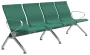 SPACE - 4, polyuretanová lavice do čekárny, 4-sedák, zelená, kostra stříbrná