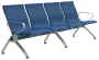 SPACE - 4, polyuretanová lavice do čekárny, 4-sedák, modrá, kostra stříbrná