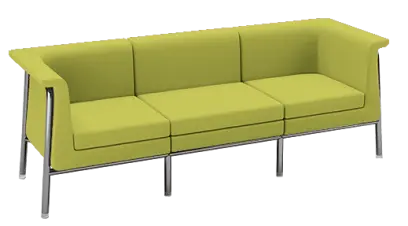 BARCELONA - 3, sedací souprava, koženka, AN 079 citrónově zelená, podnož chrom