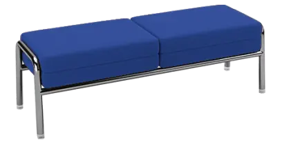 BARCELONA - lavice, SUE, látka SUE č. 7 modrá, podnož chrom