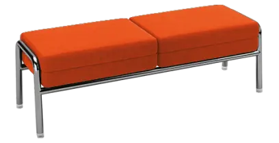 BARCELONA - lavice, látka, BONDAI BN 3012 oranžová, podnož chrom