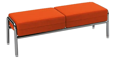 BARCELONA - lavice, látka, BONDAI BN 3012 oranžová, podnož chrom