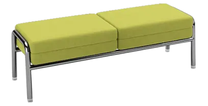 BARCELONA - lavice, koženka, AN 079 citrónově zelená, podnož chrom