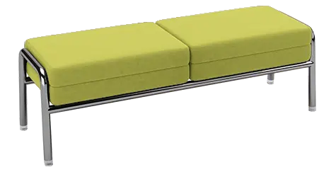 BARCELONA - lavice, koženka, AN 079 citrónově zelená, podnož chrom