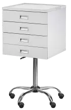 DENTAL N4, asistenční vozík, bílý korpus, čílka bílá