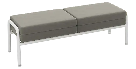 BARCELONA - lavice, koženka, AN 052 šedá, podnož chrom