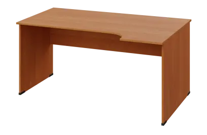 ERL 18 - 164 stůl kancelářský, rohový, pravý, dřevěná podnož, deska 18 mm, široký 1600 mm, olše jantar