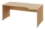 ERL 28 - 184 stůl kancelářský, rohový, pravý, dřevěná podnož, deska 25 mm, široký 1800 mm, bříza světlá