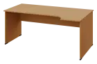 ERL 28 - 184 stůl kancelářský, rohový, pravý, dřevěná podnož, deska 25 mm, široký 1800 mm, buk royal