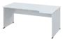 ERL 28 - 184 stůl kancelářský, rohový, pravý, dřevěná podnož, deska 25 mm, široký 1800 mm, bílá