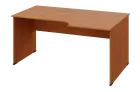 ERL 28 - 166 stůl kancelářský, rohový, pravý, dřevěná podnož, deska 25 mm, široký 1600 mm, olše jant