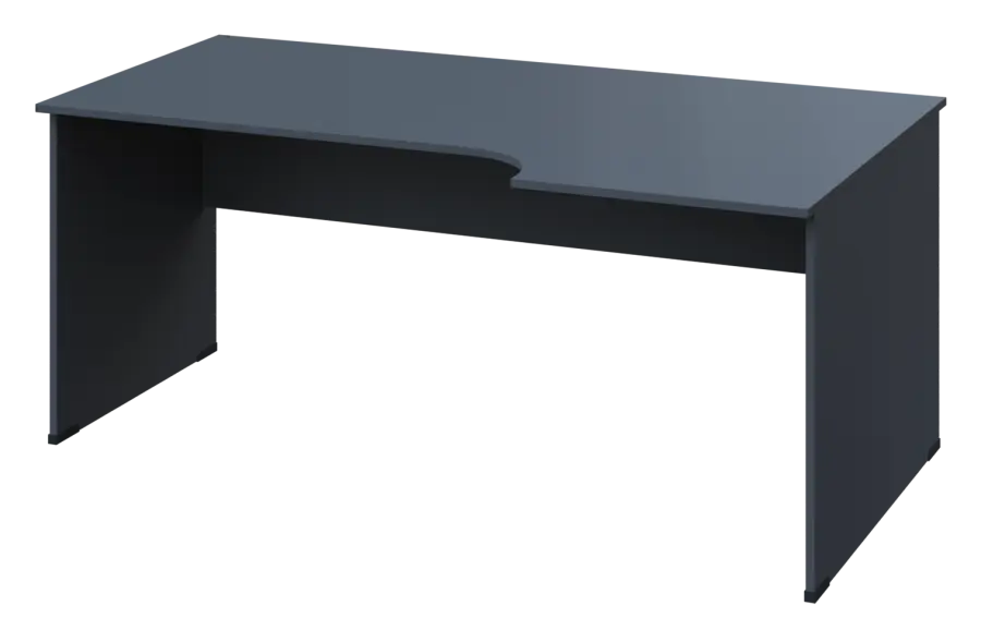 ERL 18 - 186 stůl kancelářský, rohový, pravý, dřevěná podnož, deska 18 mm, široký 1800 mm, antracit