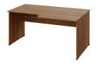 ERL 28 - 168 stůl kancelářský, rohový, pravý, dřevěná podnož, deska 25 mm, široký 1600 mm, ořech svě