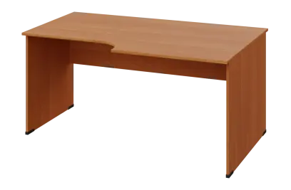 ERL 18 - 168 stůl kancelářský, rohový, pravý, dřevěná podnož, deska 18 mm, široký 1600 mm, olše jantar