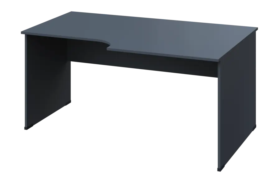 ERL 18 - 168 stůl kancelářský, rohový, pravý, dřevěná podnož, deska 18 mm, široký 1600 mm, antracit