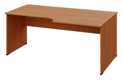 ERL 18 - 188 stůl kancelářský, rohový, pravý, dřevěná podnož, deska 18 mm, široký 1800 mm, olše jantar