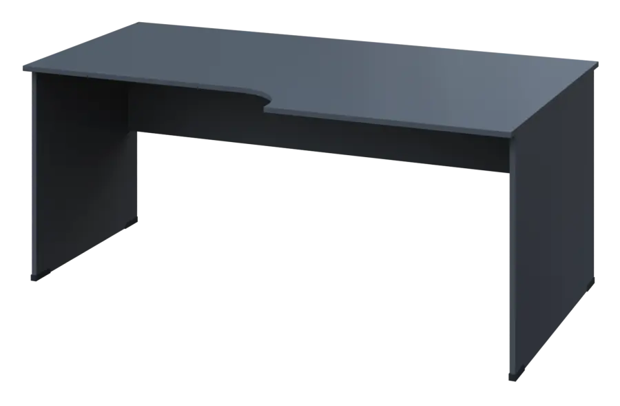 ERL 18 - 188 stůl kancelářský, rohový, pravý, dřevěná podnož, deska 18 mm, široký 1800 mm, antracit
