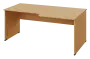 ERL 28 - 188 stůl kancelářský, rohový, pravý, dřevěná podnož, deska 25 mm, široký 1800 mm, javor horský