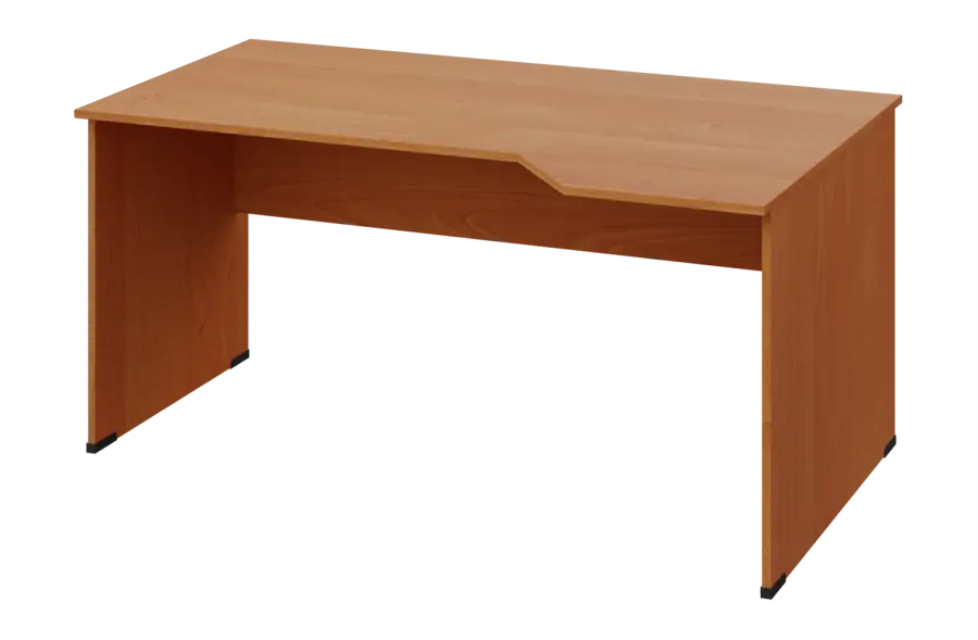 EZL 18 - 164 stůl kancelářský, rohový, pravý, dřevěná podnož, deska 18 mm, široký 1600 mm, olše jantar