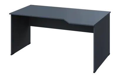 EZL 28 - 164 stůl kancelářský, rohový, pravý, dřevěná podnož, deska 25 mm, široký 1600 mm, antracit