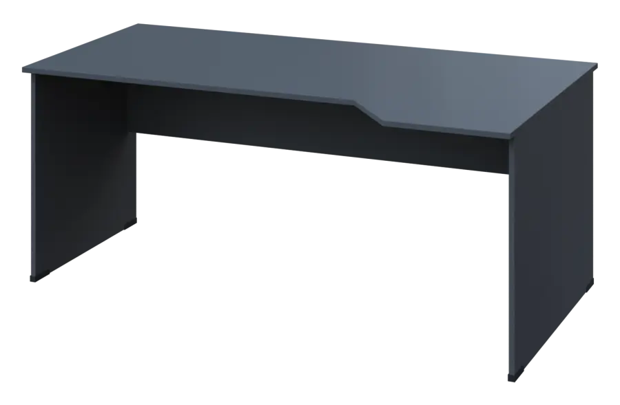 EZL 18 - 184 stůl kancelářský, rohový, pravý, dřevěná podnož, deska 18 mm, široký 1800 mm, antracit
