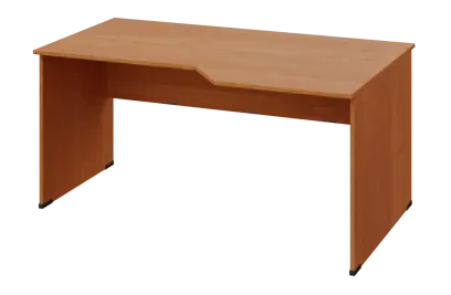 EZL 18 - 166 stůl kancelářský, rohový, pravý, dřevěná podnož, deska 18 mm, široký 1600 mm, olše jantar