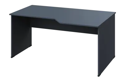 EZL 28 - 166 stůl kancelářský, rohový, pravý, dřevěná podnož, deska 25 mm, široký 1600 mm, antracit