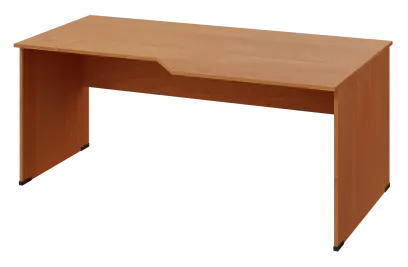 EZL 18 - 188 stůl kancelářský, rohový, pravý, dřevěná podnož, deska 18 mm, široký 1800 mm, olše jantar