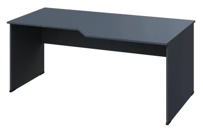 EZL 18 - 188 stůl kancelářský, rohový, pravý, dřevěná podnož, deska 18 mm, široký 1800 mm, antracit