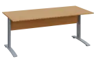 CPK 28 - 18 stůl kancelářský, kovová podnož stříbrná, deska 25 mm, široký 1800 mm, buk royal
