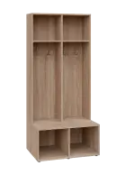 SOB - 180 - 80 šatní skříň s botníkem, otevřená, 1800x800x300/600 mm, dub bardolino