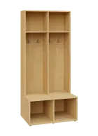 SOB - 180 - 80 šatní skříň s botníkem, otevřená, 1800x800x300/600 mm, javor horský