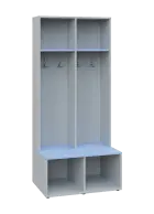 SOB - 180 - 80 šatní skříň s botníkem, otevřená, 1800x800x300/600 mm, korpus šedá, police blankyt