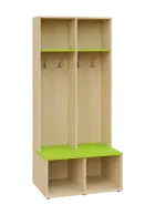 SOB - 180 - 80 šatní skříň s botníkem, otevřená, 1800x800x300/600 mm, korpus bříza irská, police jar