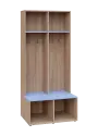 SOB - 180 - 80 šatní skříň s botníkem, otevřená, 1800x800x300/600 mm, korpus dub bardolino, police blankyt