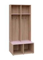 SOB - 180 - 80 šatní skříň s botníkem, otevřená, 1800x800x300/600 mm, korpus dub bardolino, police p